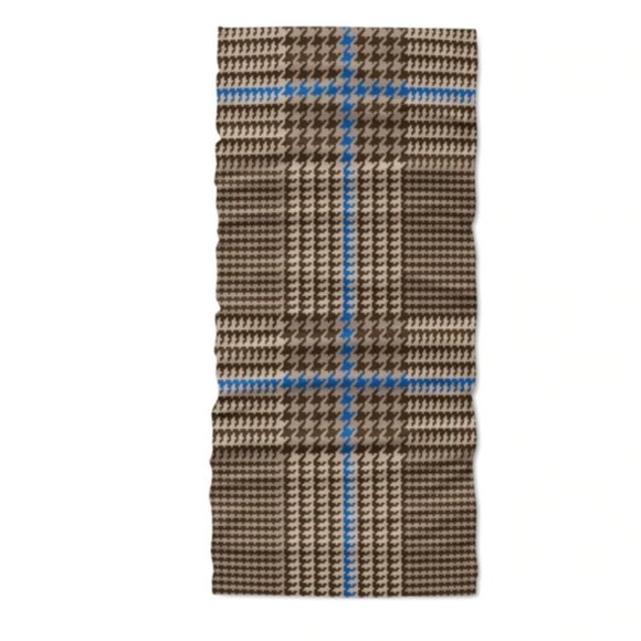 Houndstooth Brown Tan Blue Multifunction Face Mask - Picture 4 of 12